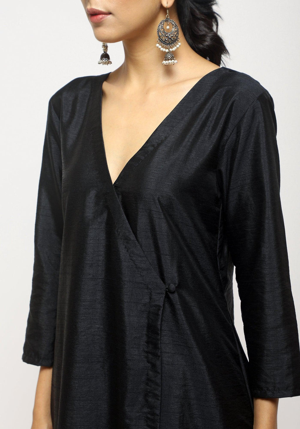 trueBrowns Black Angrakha Set