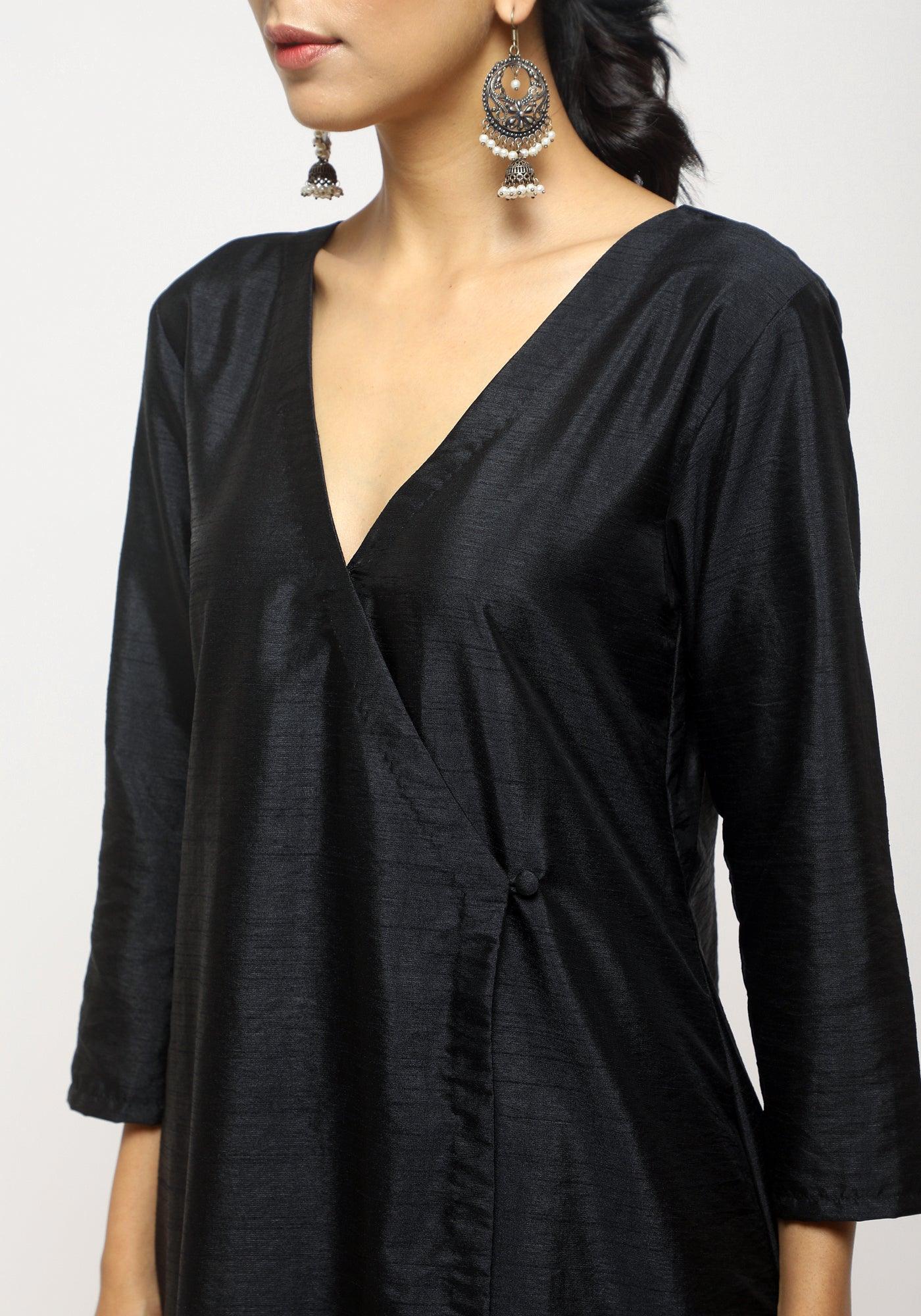 trueBrowns Black Angrakha Set