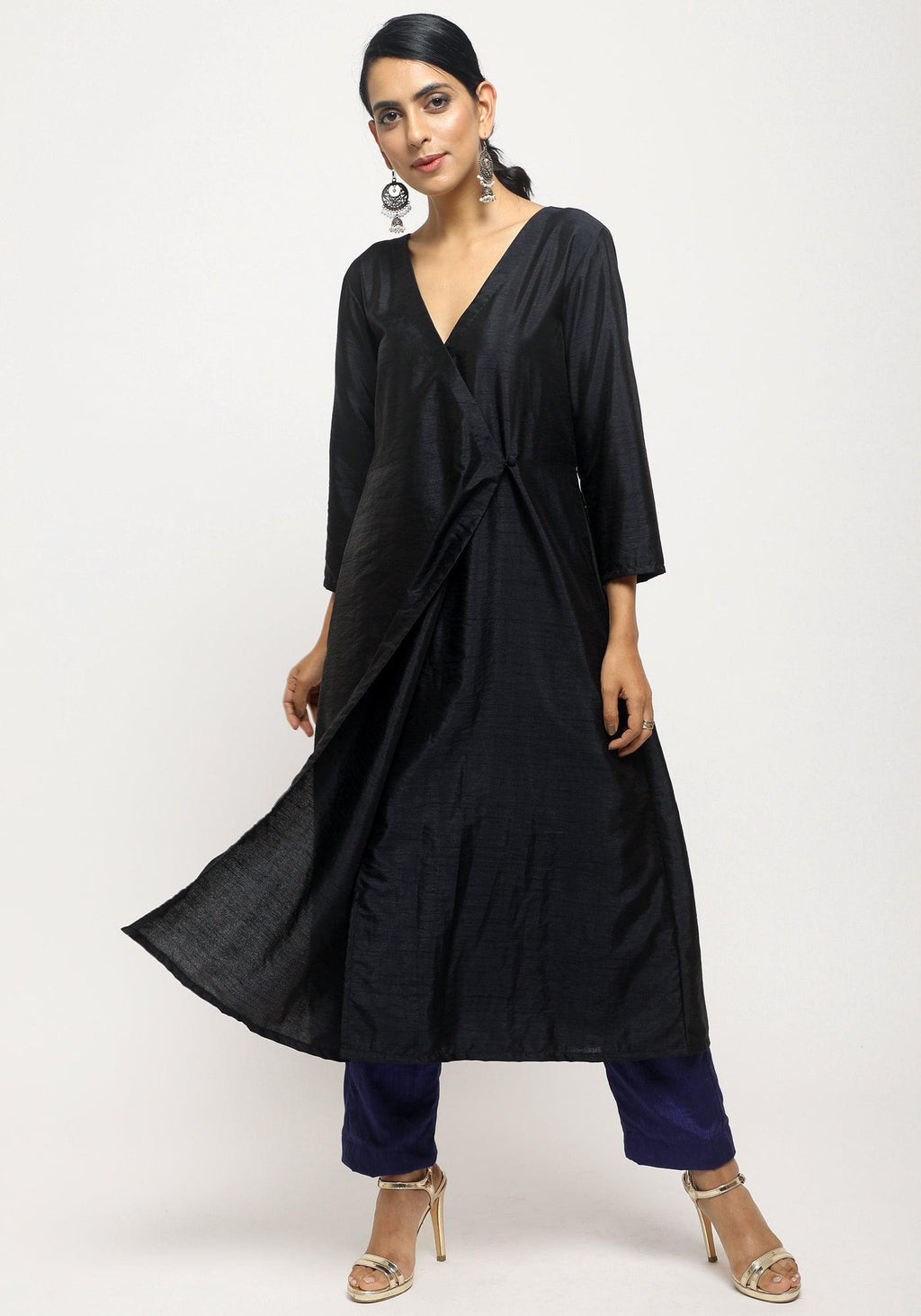 trueBrowns Black Angrakha Set