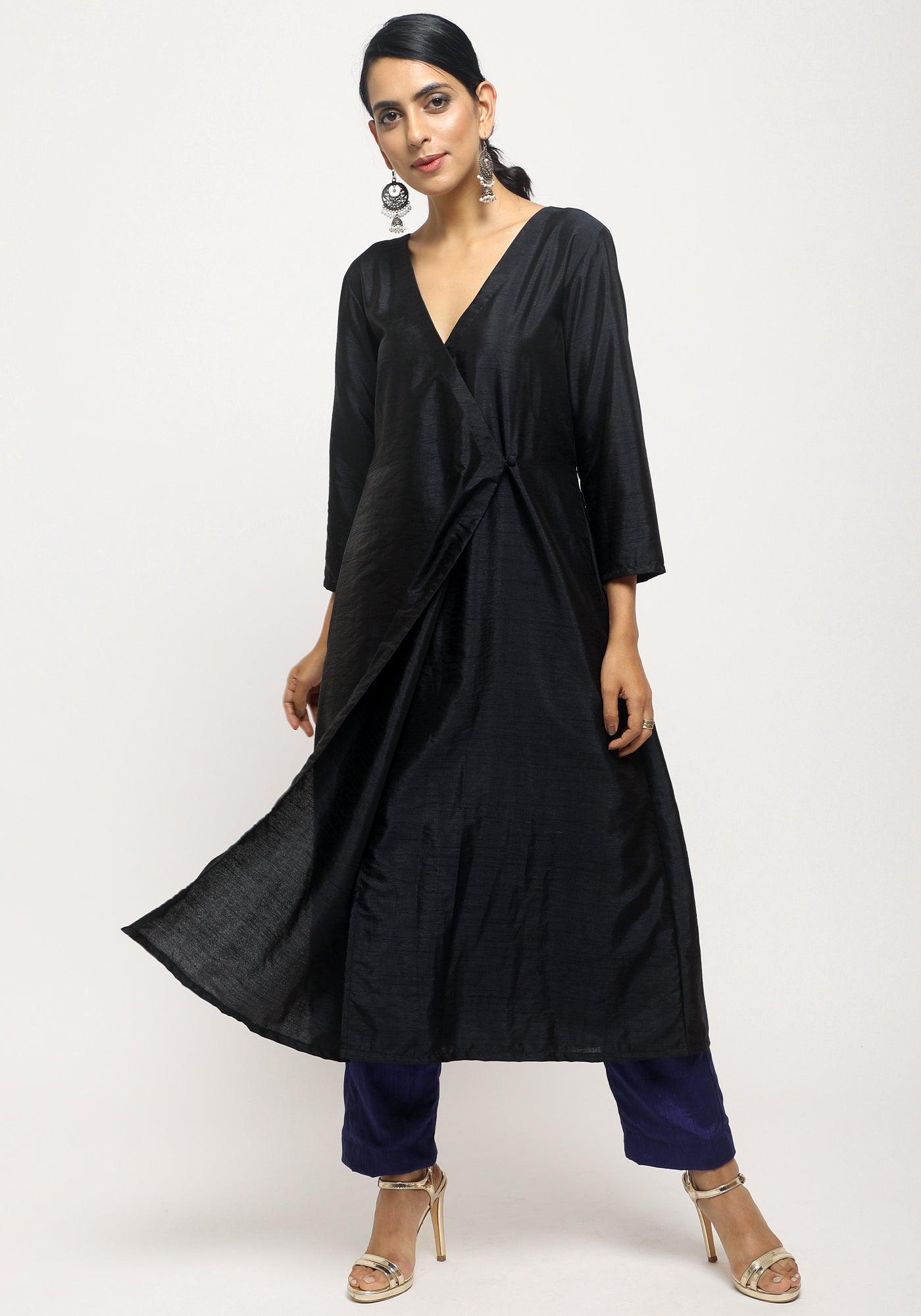 trueBrowns Black Angrakha Set
