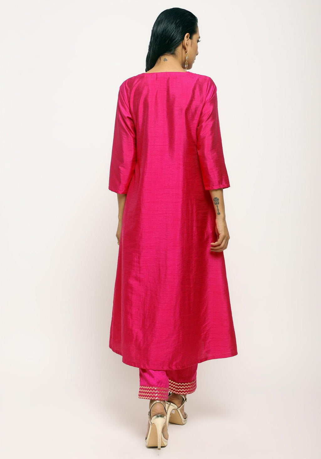 trueBrowns Pink Angrakha Foil Pant