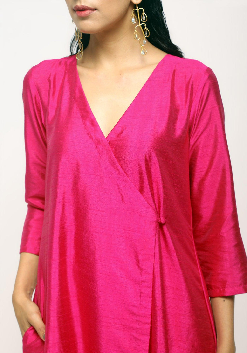 trueBrowns Pink Angrakha Foil Pant