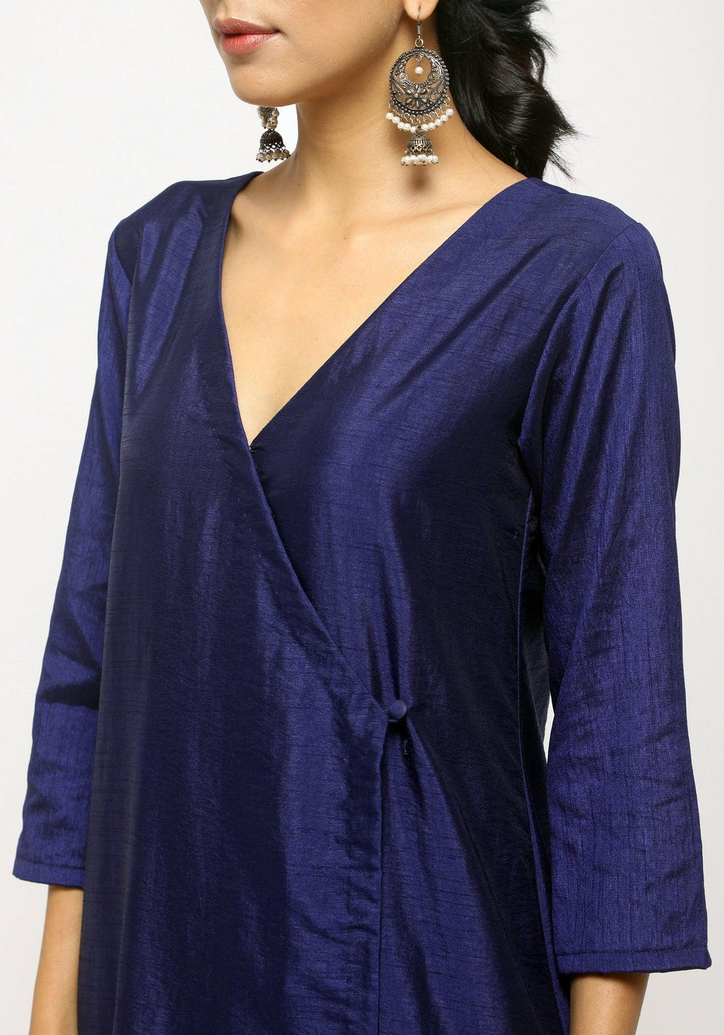 trueBrowns Blue Angrakha Foil Pant
