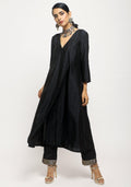 trueBrowns Black Angrakha Foil Pant