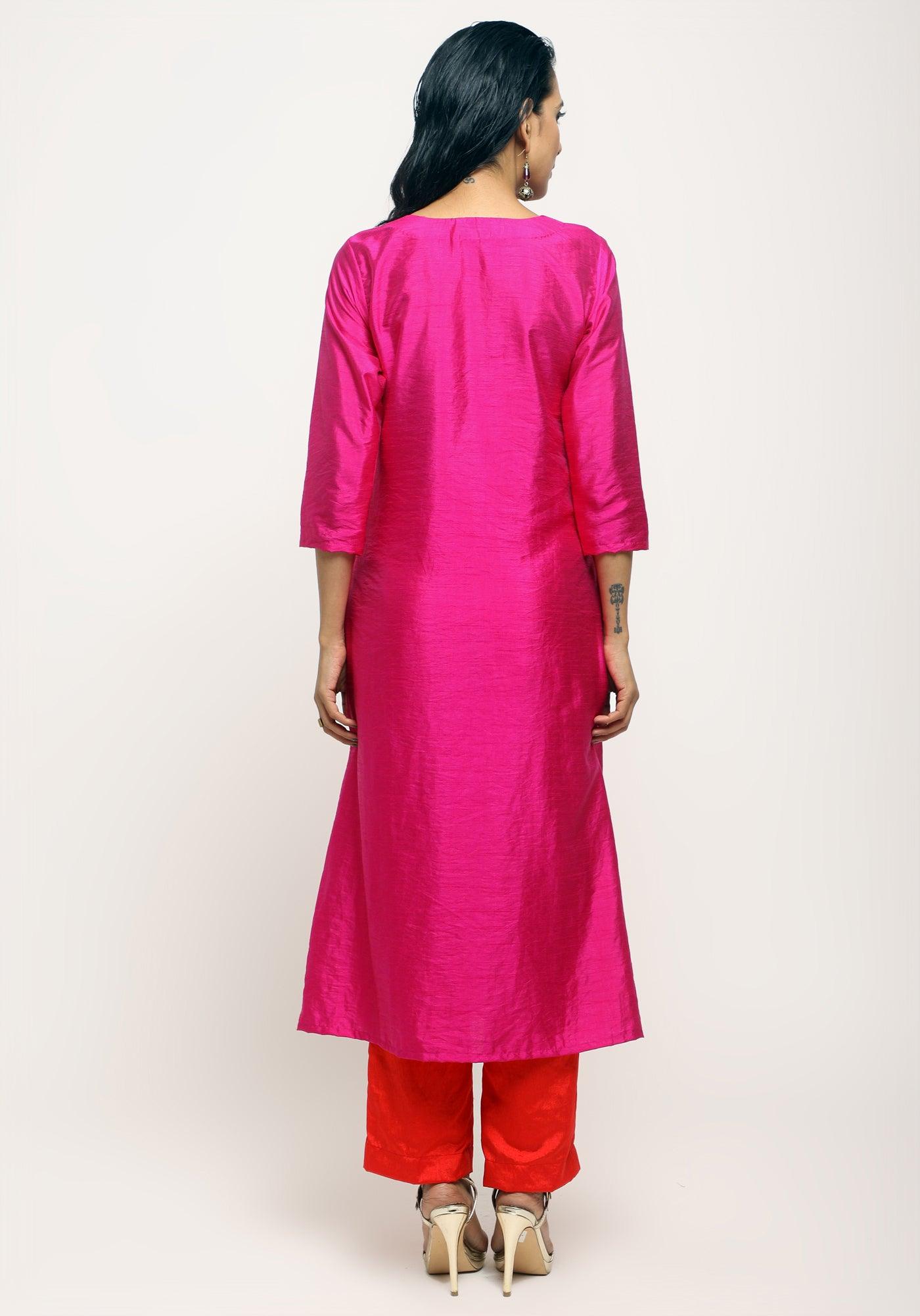 trueBrowns Pink Foil Angrakha Set