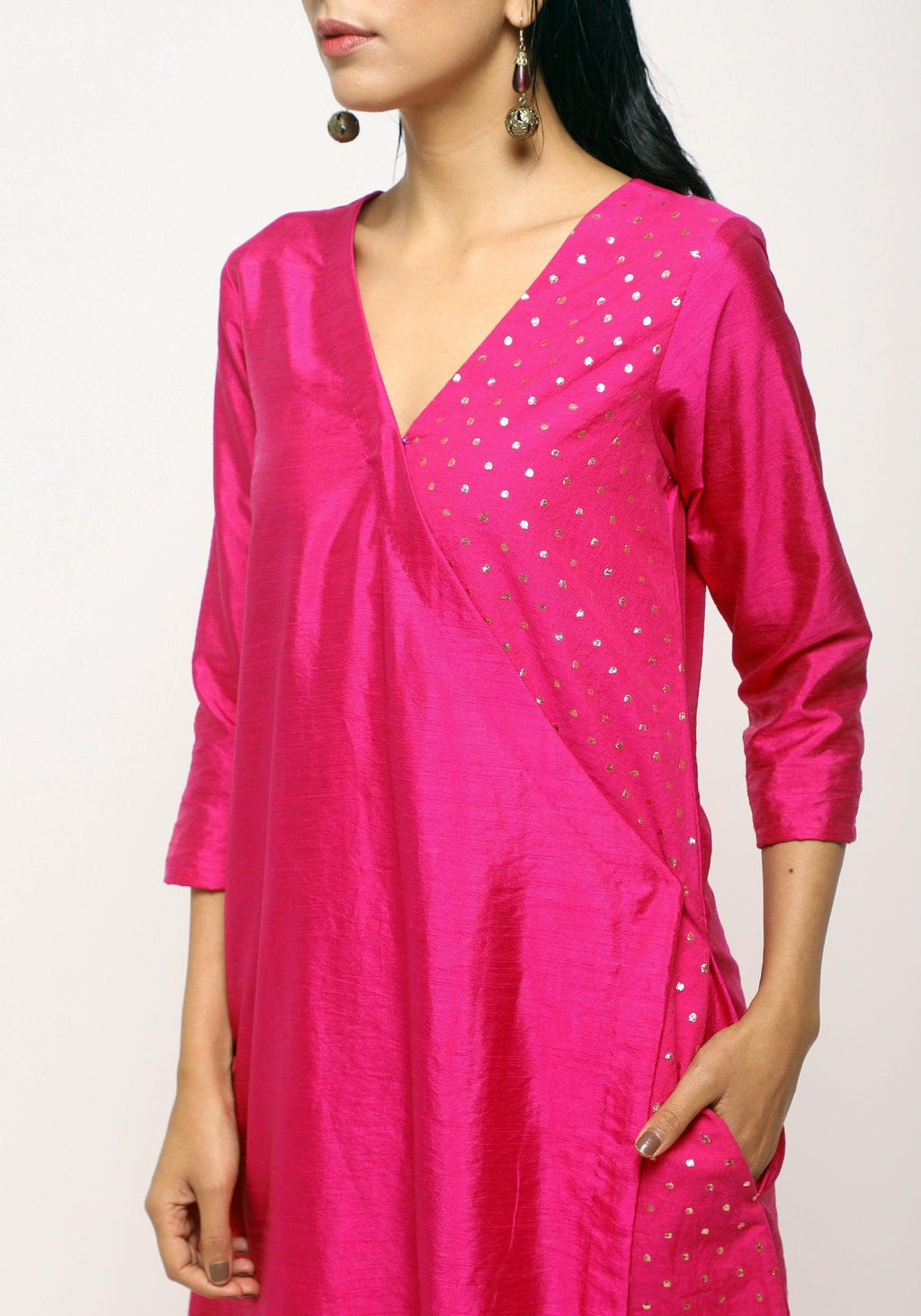 trueBrowns Pink Foil Angrakha Set