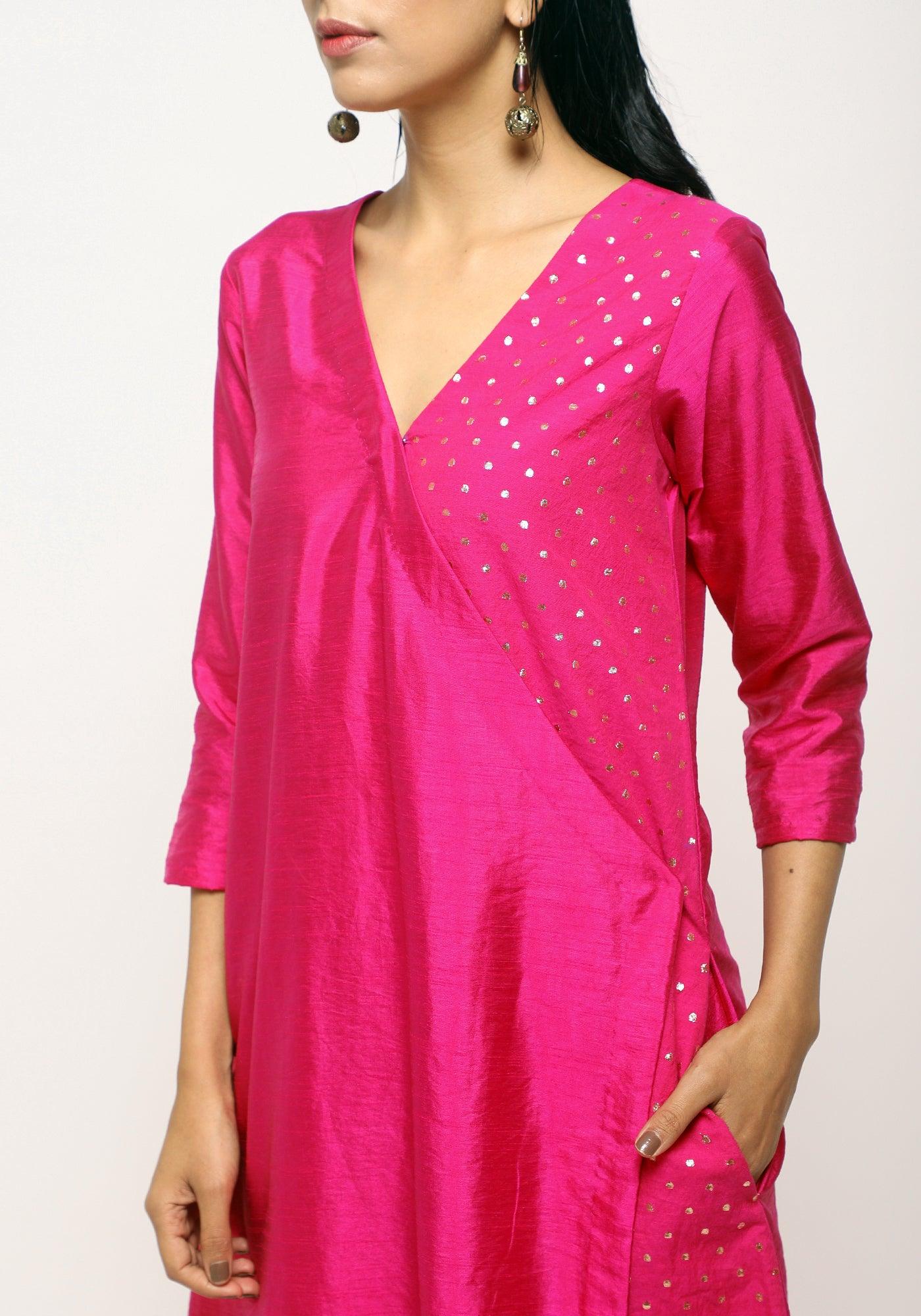 trueBrowns Pink Foil Angrakha Set