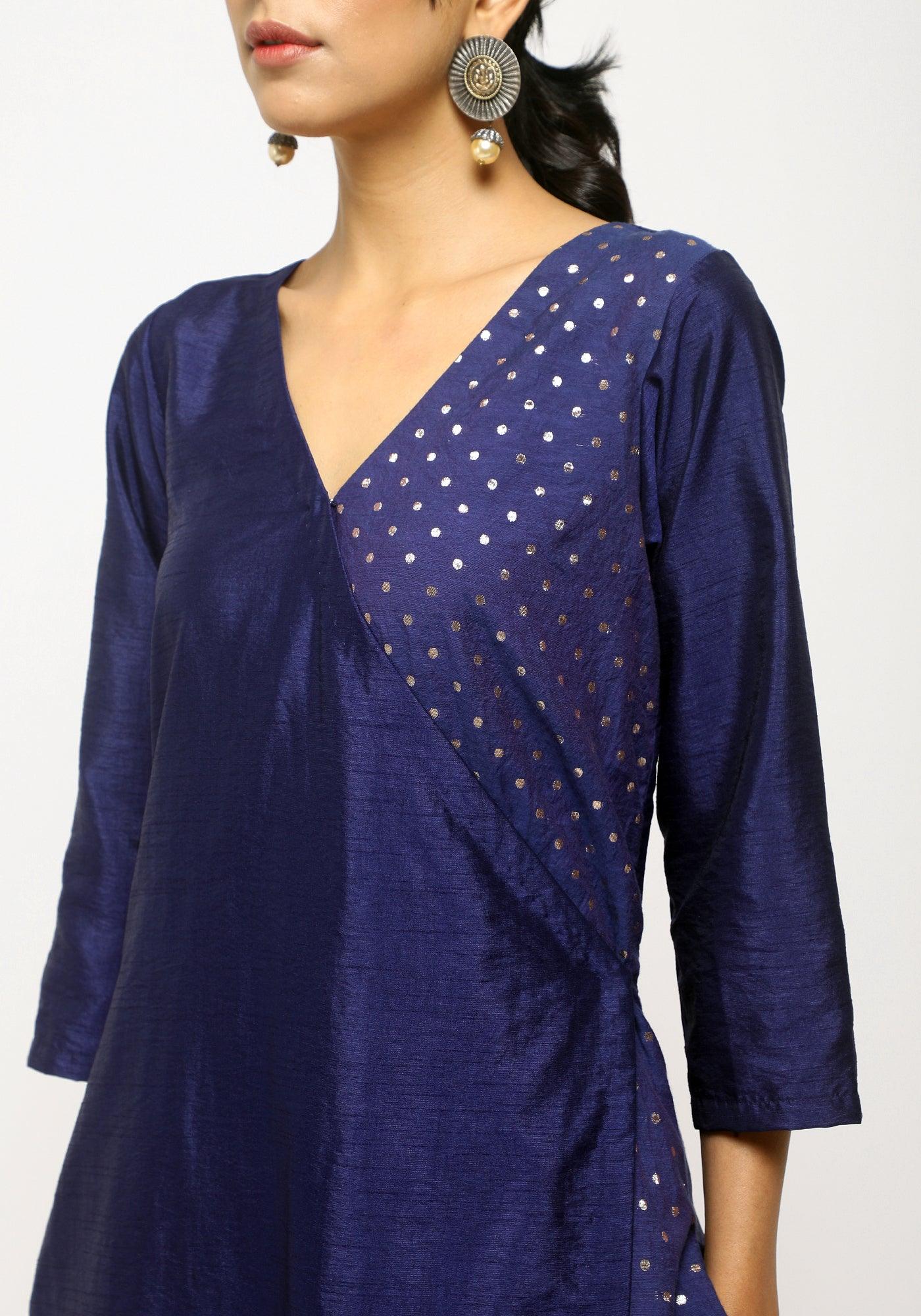 trueBrowns Blue Foil Angrakha Set