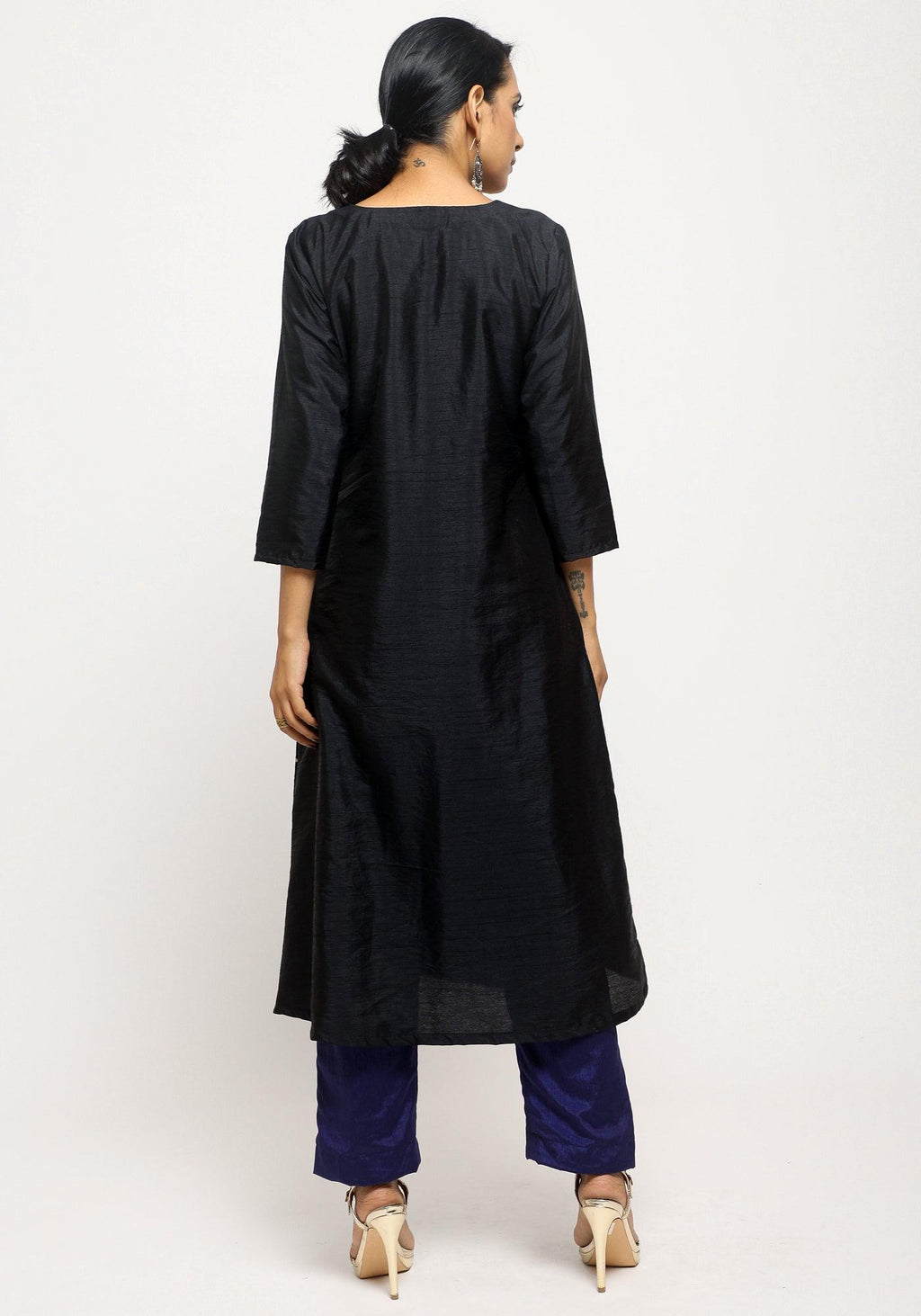 trueBrowns Black Foil Angrakha Set