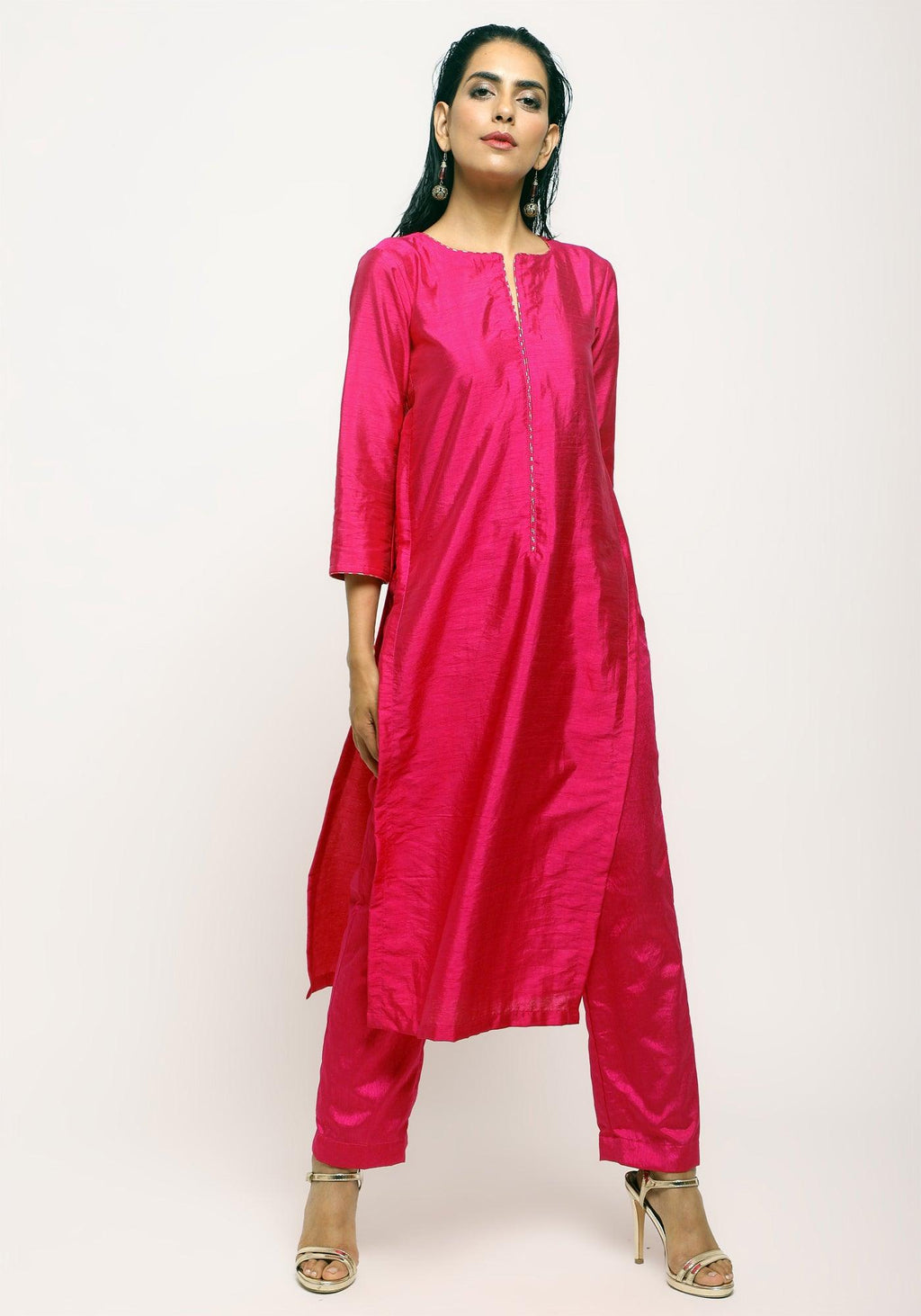 trueBrowns Pink Foil High Slit Set