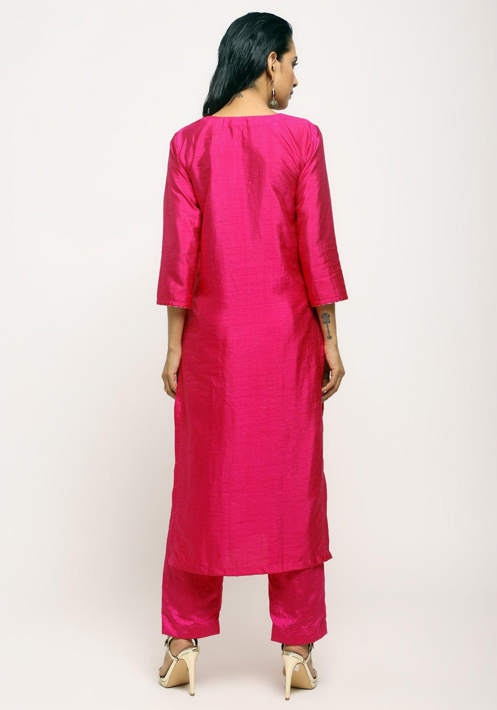 trueBrowns Pink Foil High Slit Set