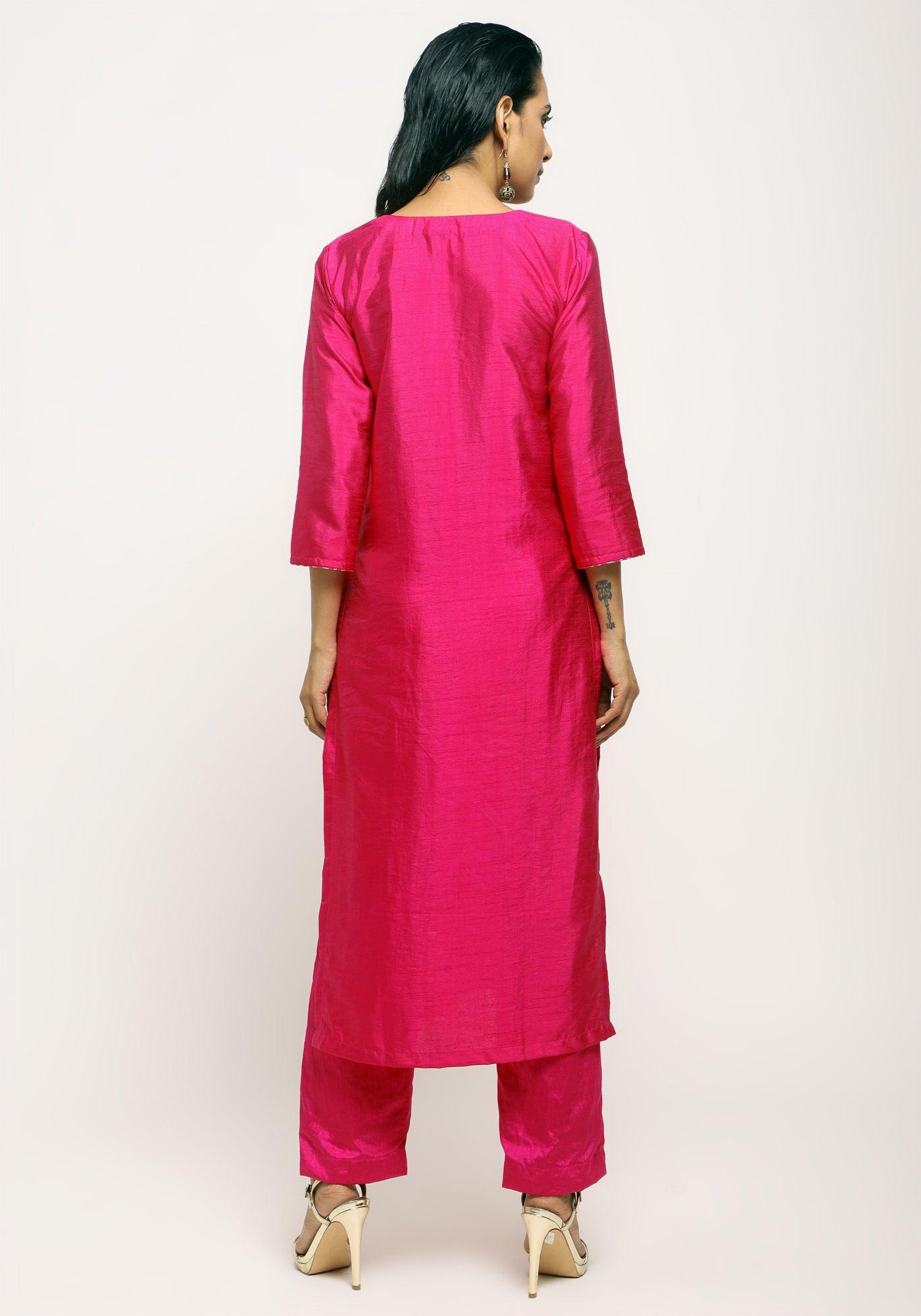 trueBrowns Pink Foil High Slit Set