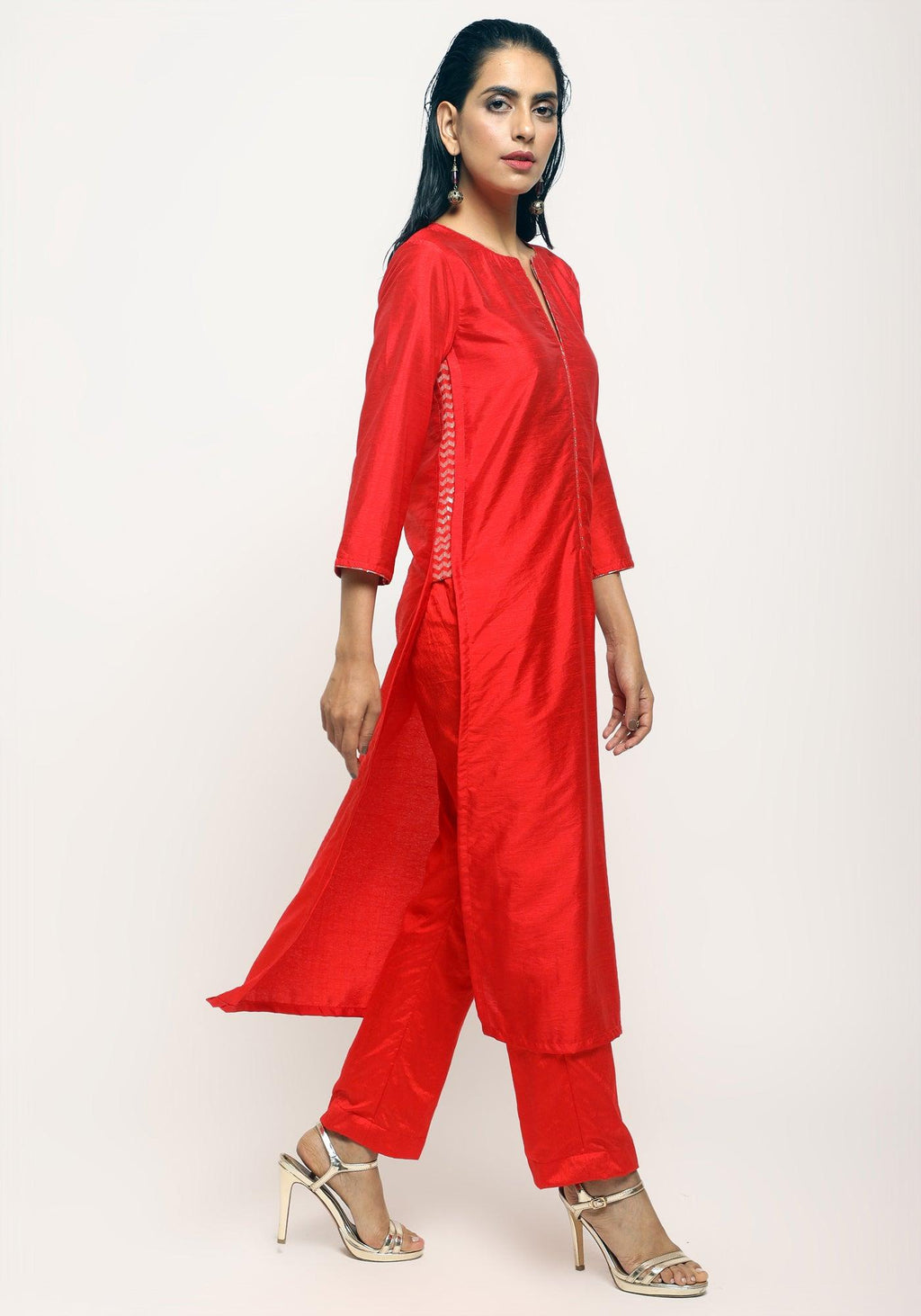 trueBrowns Orange Foil High Slit Set