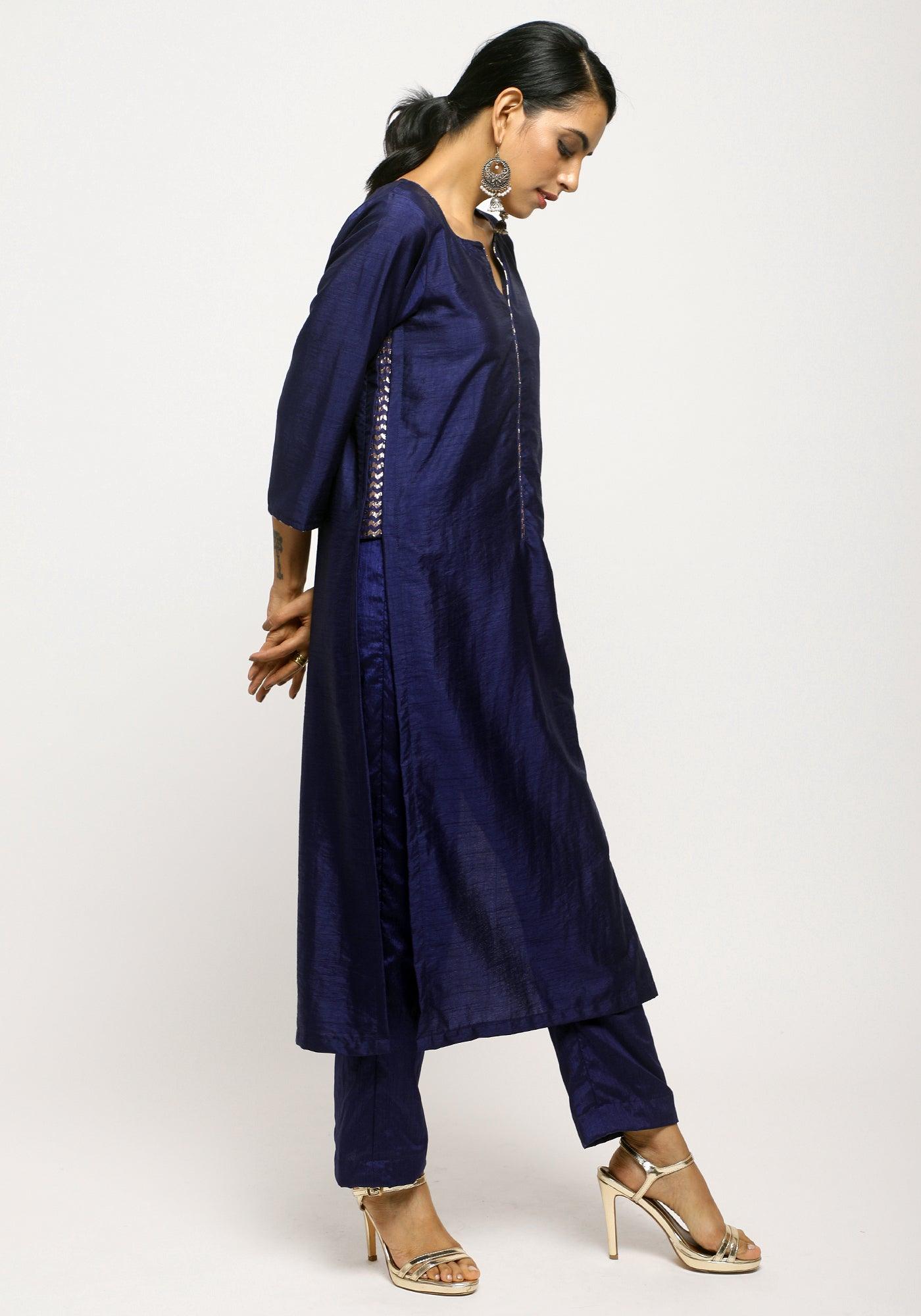 trueBrowns Blue Foil High Slit Set