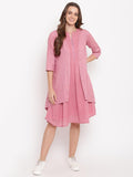 trueBrowns Pink Pin-Tucks Dress Reversible Jacket