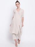 trueBrowns Beige Pure Cotton Angrakha
