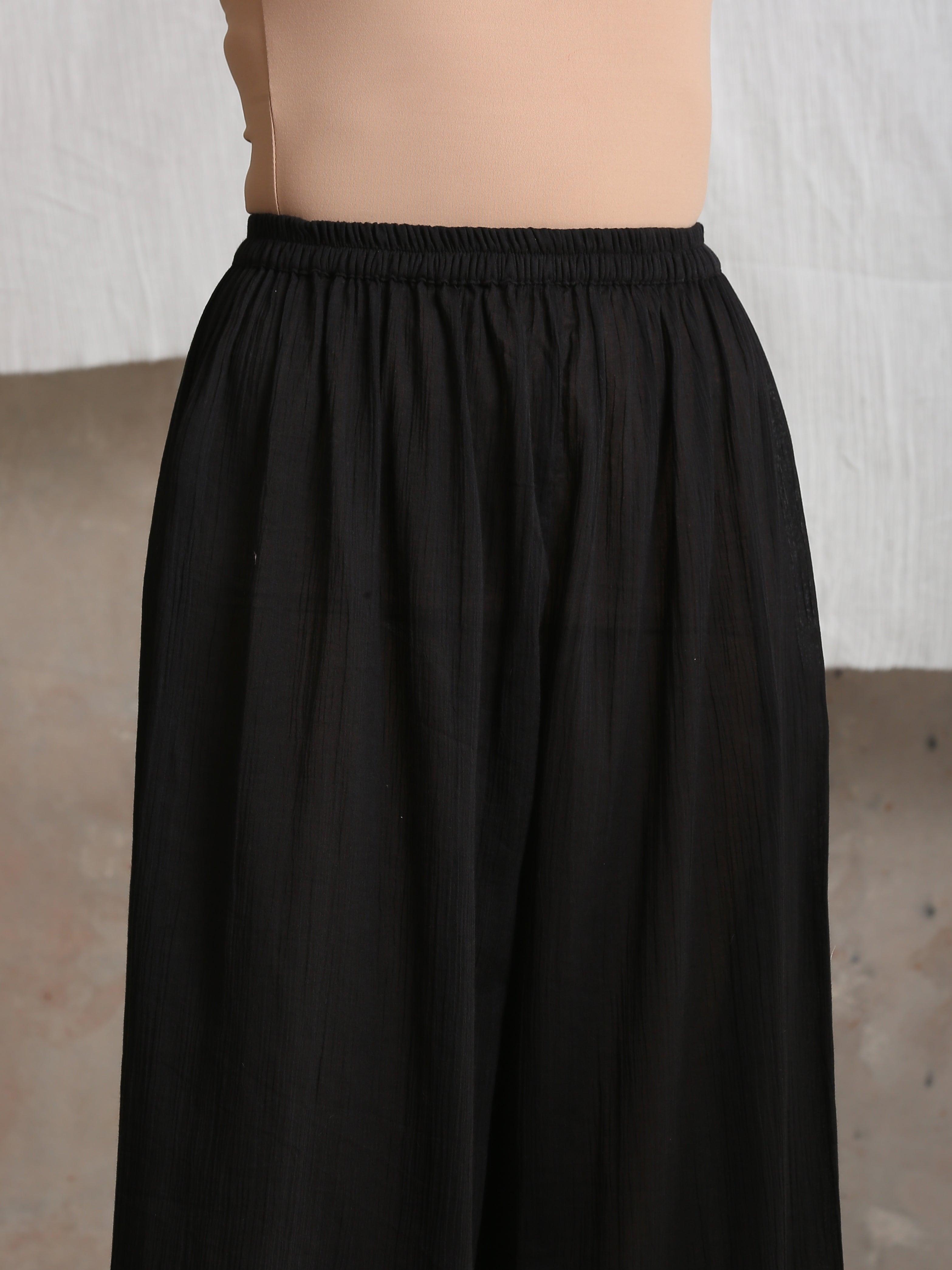 trueBrowns Crinkle Black Palazzo