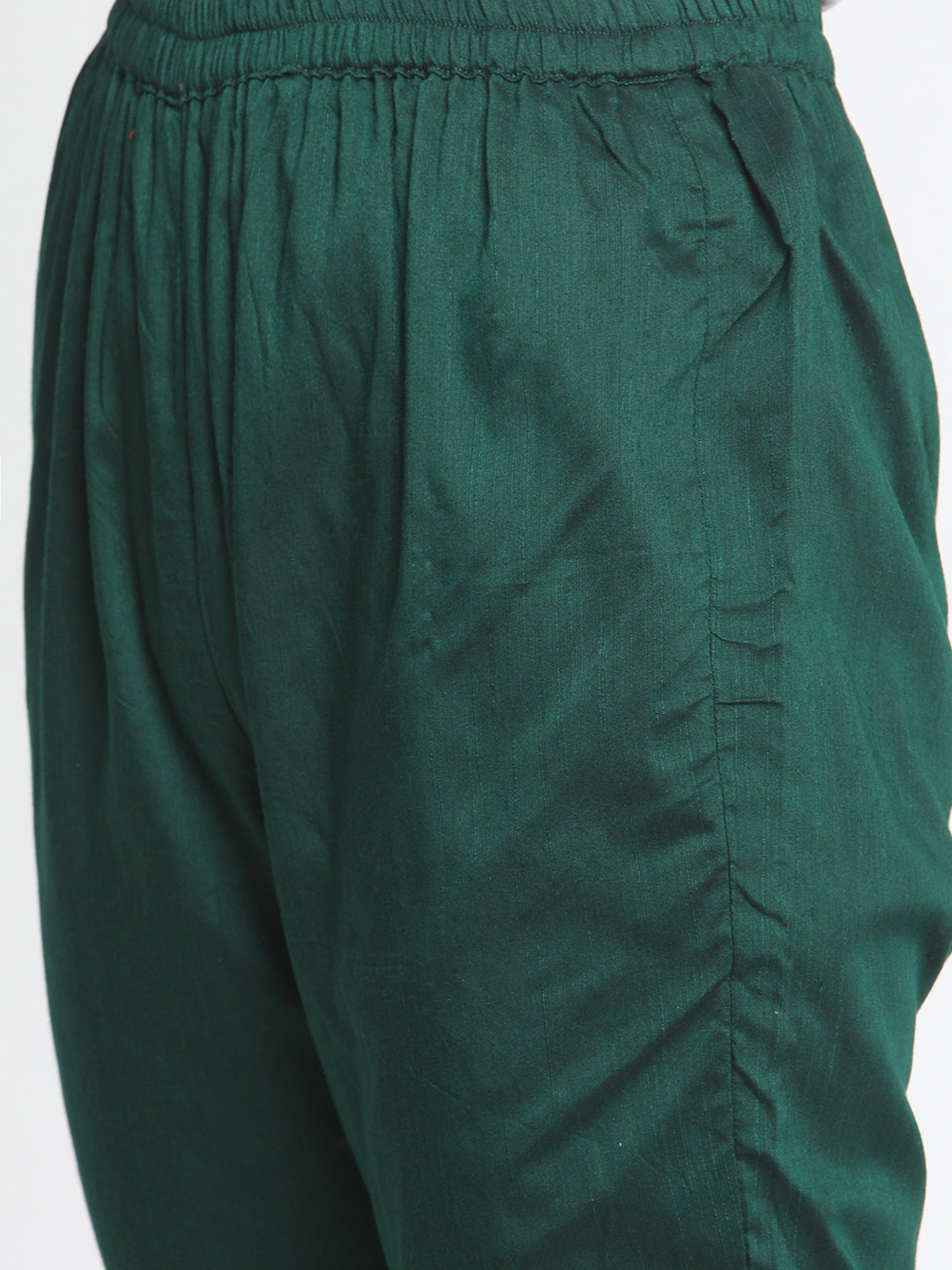 trueBrowns Green Silk Angrakha Set
