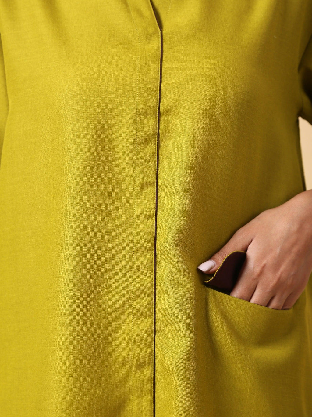 trueBrowns Cotton Linen Lime Green Pleated Co-Ord Set