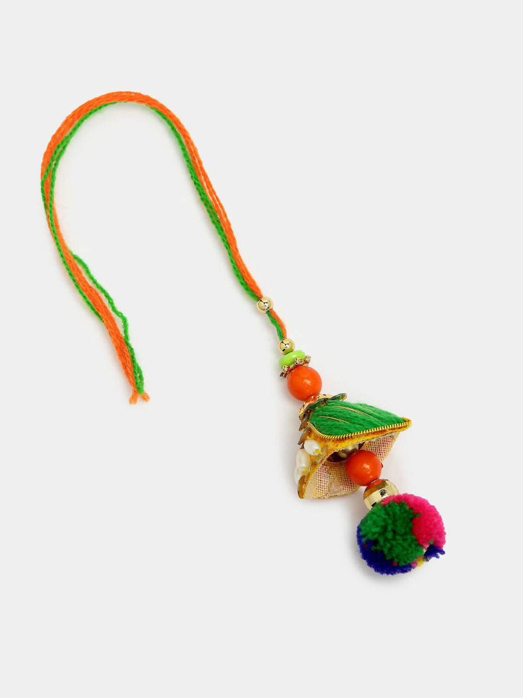 NVR Women & Men Set of 2 Multicolor Beaded Bhaiya Bhabhi Rakhi With Roli Chawal