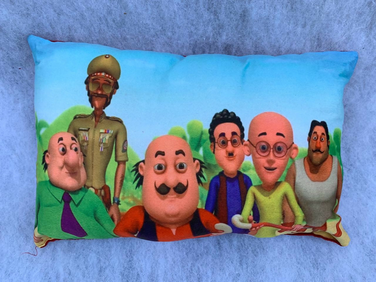 Unique Fashion Microfibre Filled Cushion For Kids - Motu Patlu Team