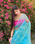 Vamsee Maya Jal Blue Organza Saree
