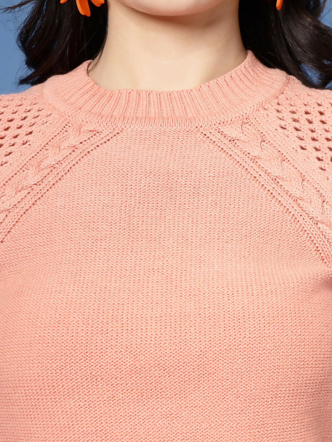 Women Winter Peach Cotton Pullover - Wool Trees