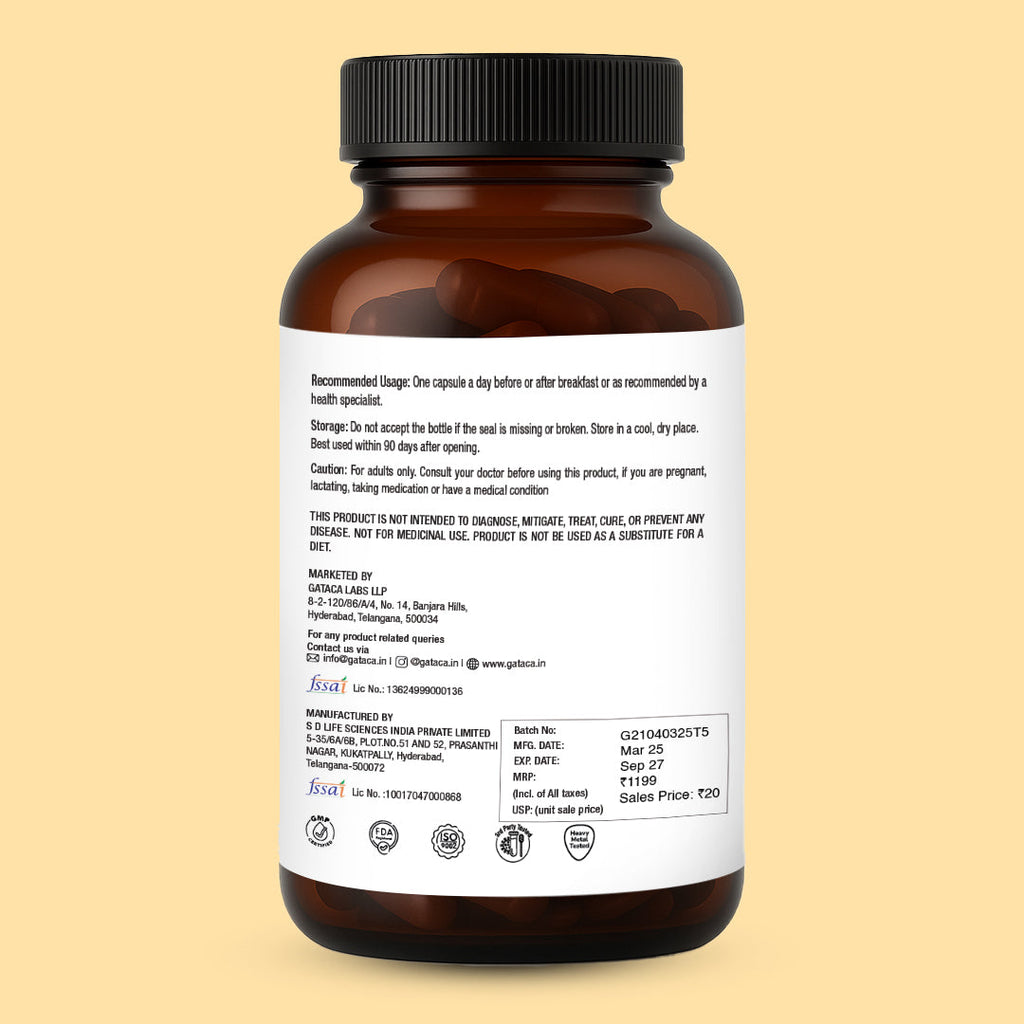 GATACA Pure Betaine TMG - 500 mg Capsules