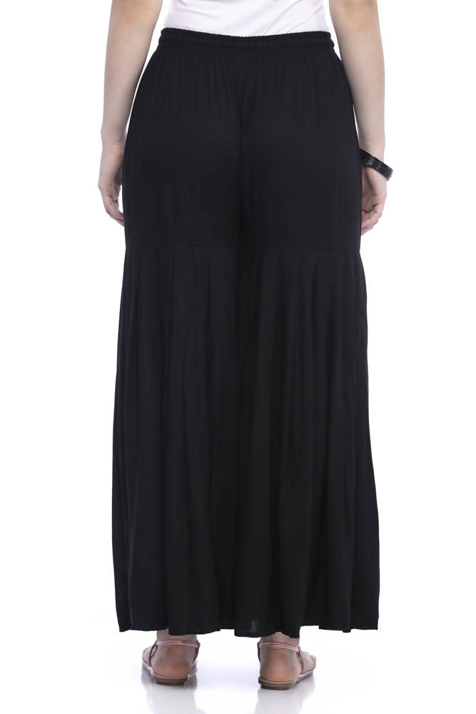 Mominos Fashion Cotton Black Palazzo For Girls