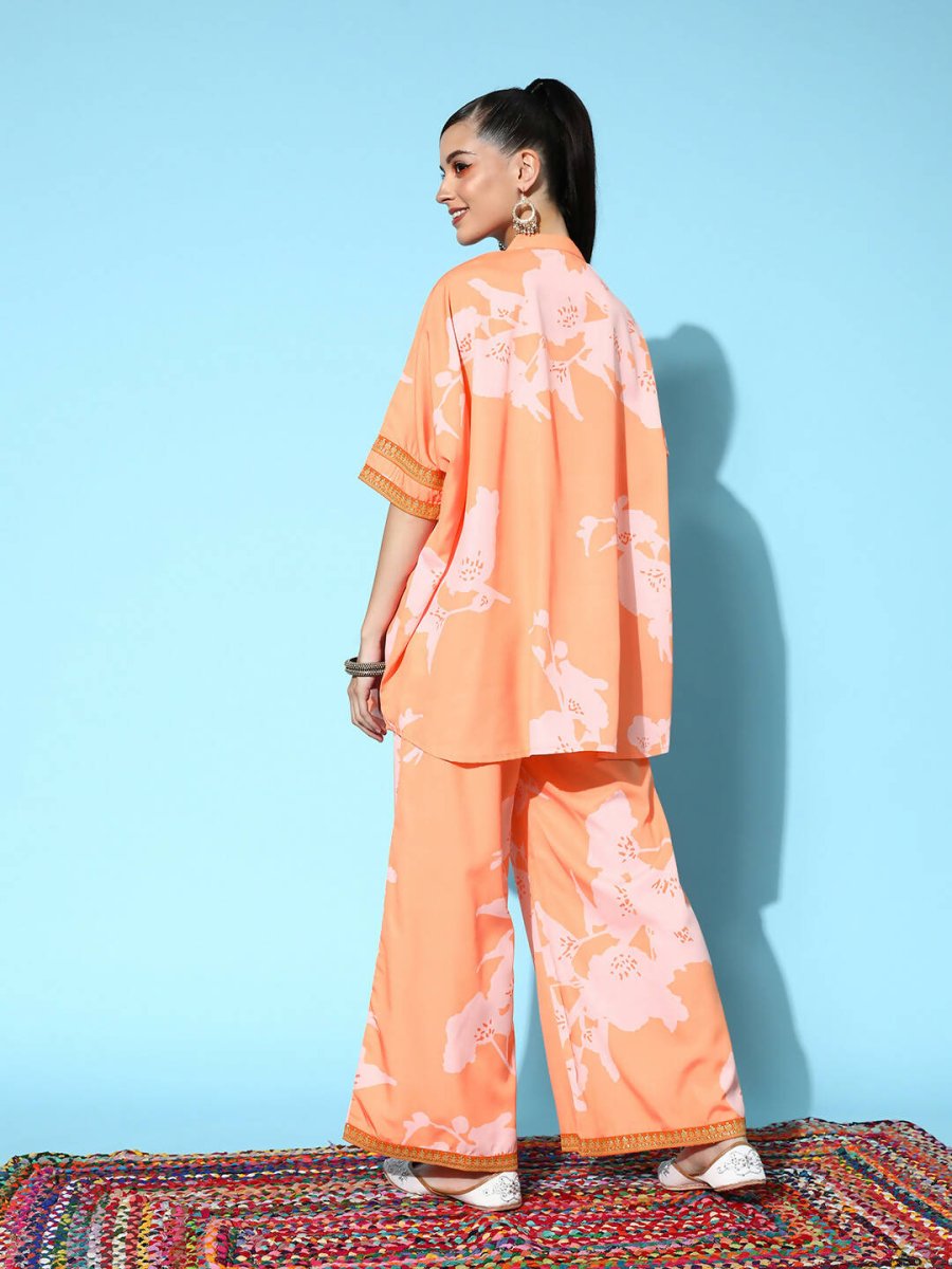Ahalyaa Women's Traditional Wear Co-ods - Orange