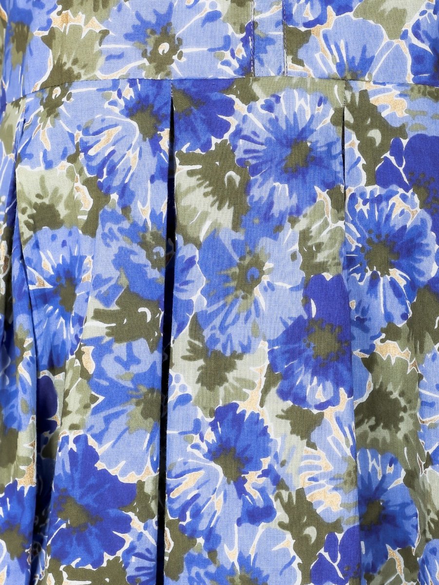Aramya A-line Soft Cotton Gold foil Print Women's Kurta Set - Blue