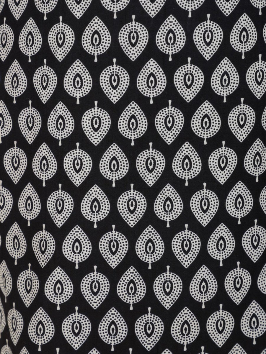 Aramya Straight Soft Cotton Butti Print Women's Kurta - Black