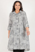 Aramya High Low Soft Cotton Patchwork Print Women's Kurta - Black