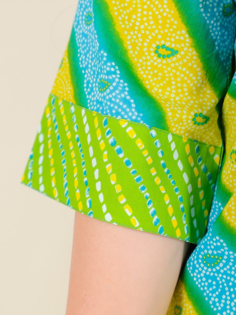 Aramya Straight Soft Cotton Bandhani Print Women's Kurta Set - Green