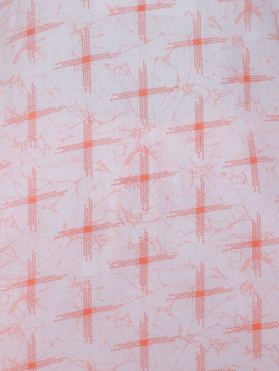 Aramya Straight Soft Cotton Geometric Print Women's Kurta - Orange
