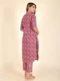 Aramya Pathani Soft Cotton Floral Print Women's Kurta - Purple