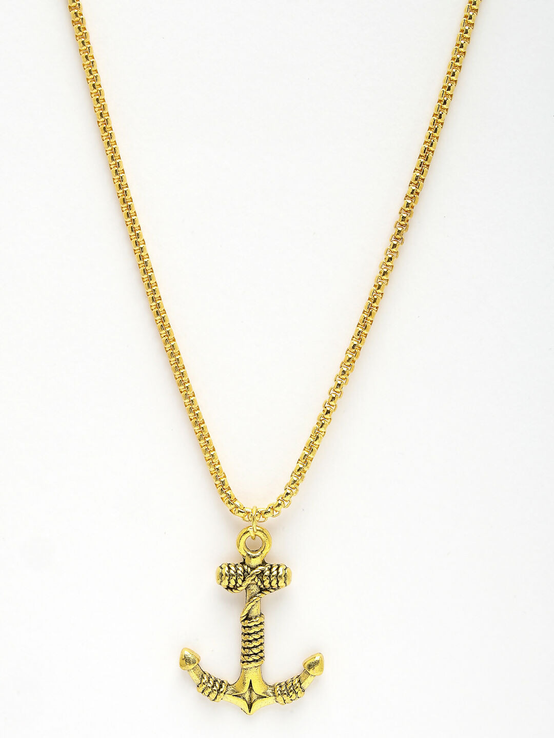 NVR Men Set of 2 Silver & Gold Stainless Steel Pendant with Chain