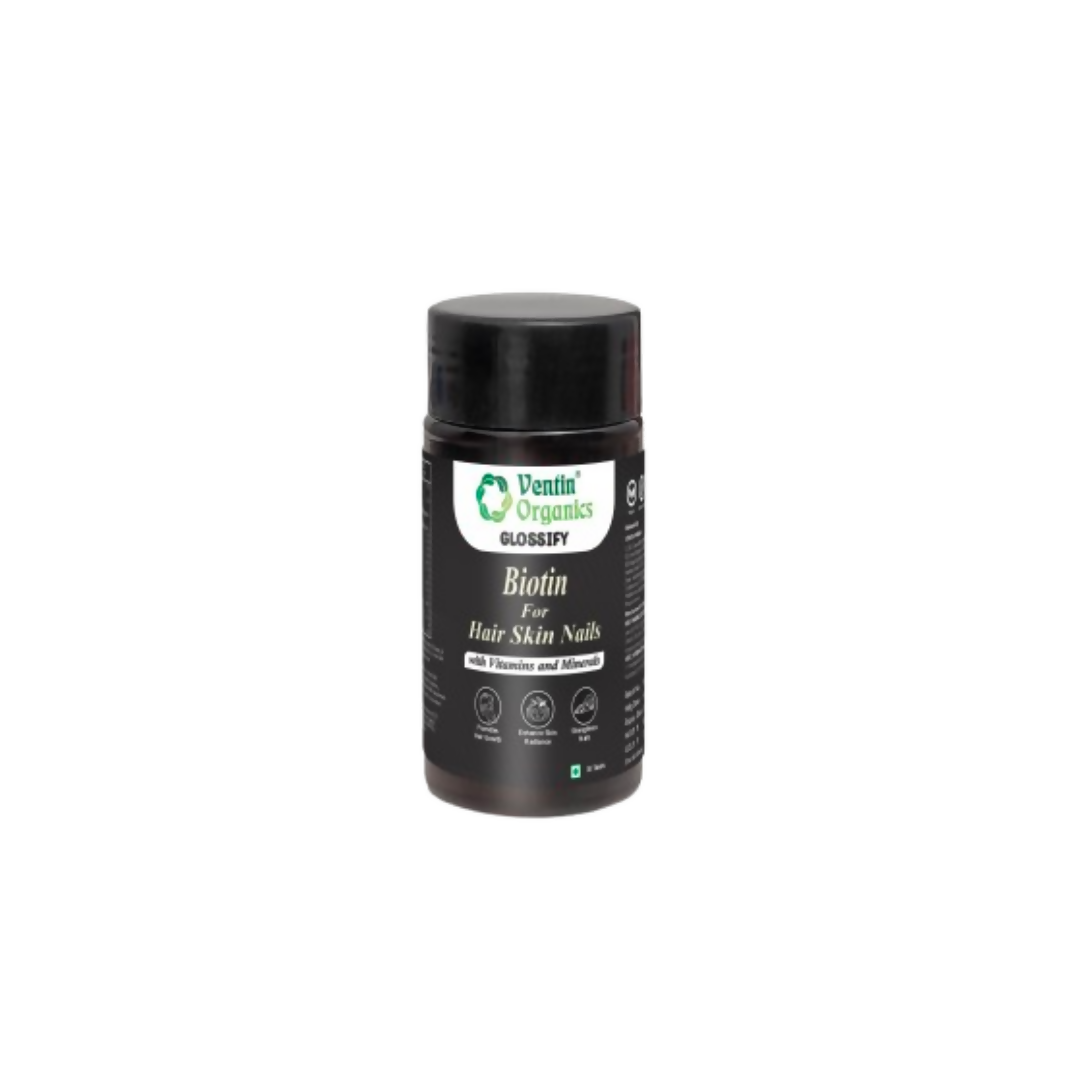 Ventin Organics Glossify Biotin Hair, Skin & Nails Tablets