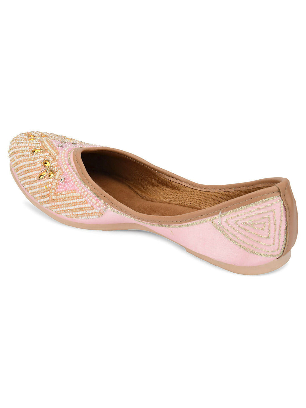 Desi Colour Women Indian Ethnic Footwear-Pink Pearl