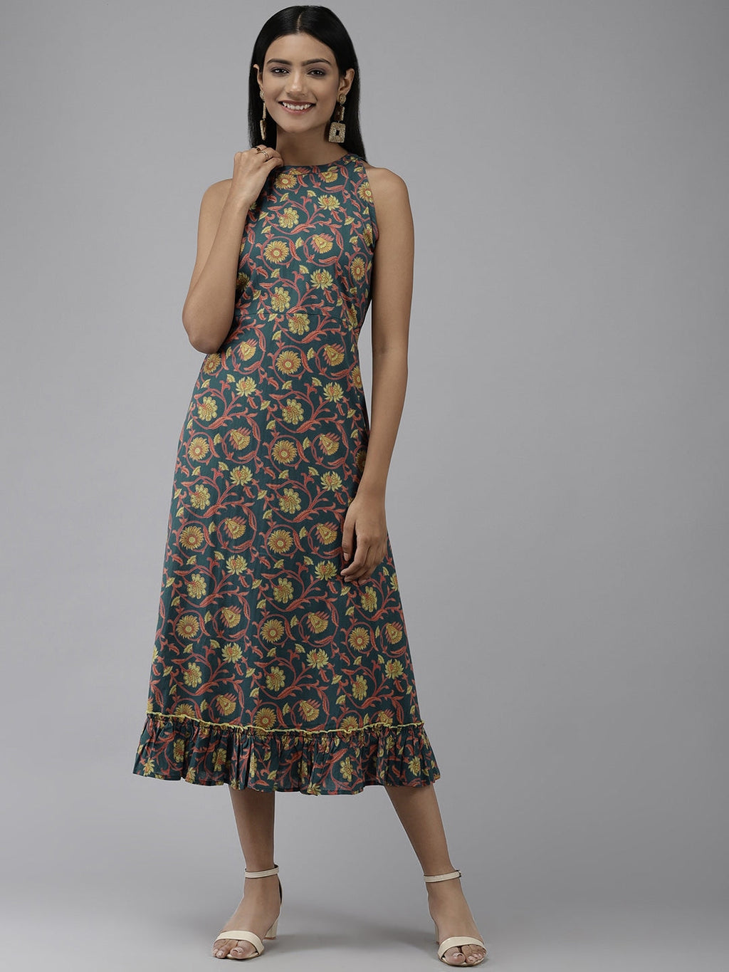 Yufta Teal Floral Dress