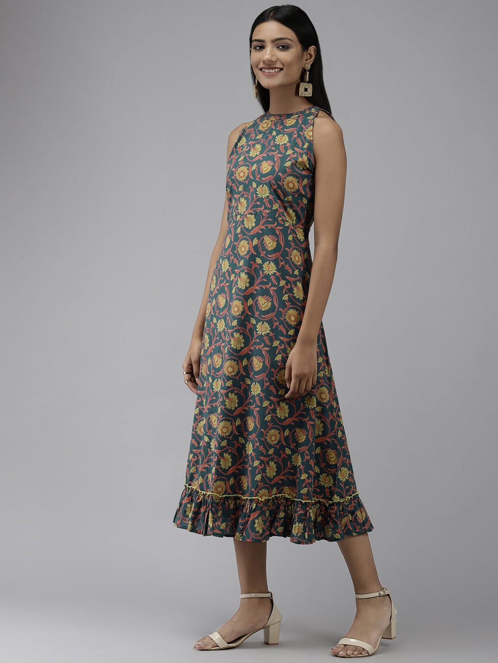 Yufta Teal Floral Dress
