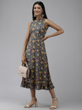Yufta Teal Floral Dress