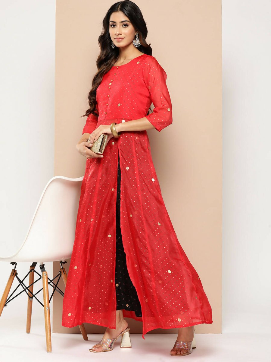Ahalyaa Womens Kurta Set - Red