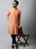 Even Apparels Red Color Pure Cotton Men's Kurta With Side Placket (STR1199)