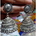 MS Fashion India Oxidized Designer Crafted Traditional Jhumka Brass Jhumki Earrings