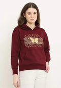 PAVONINE Wine Color Butterfly-Design Pullover Hoodie Sweatshirt For Girls