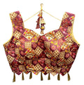 Vamika Maroon Banglori Silk Digital Print And Embroidery Blouse