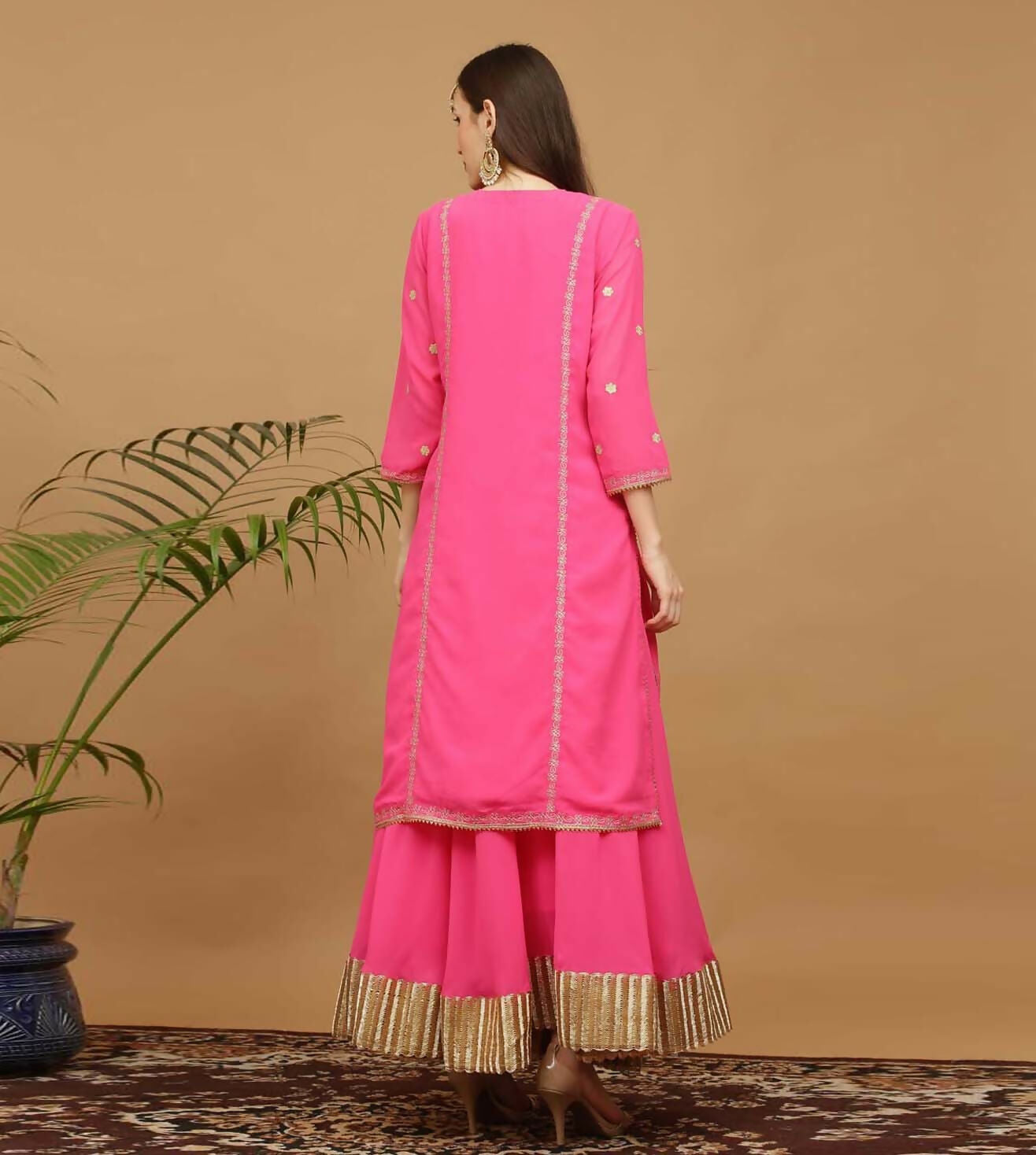 Joban Fashion Pink Georgette Lehenga Set