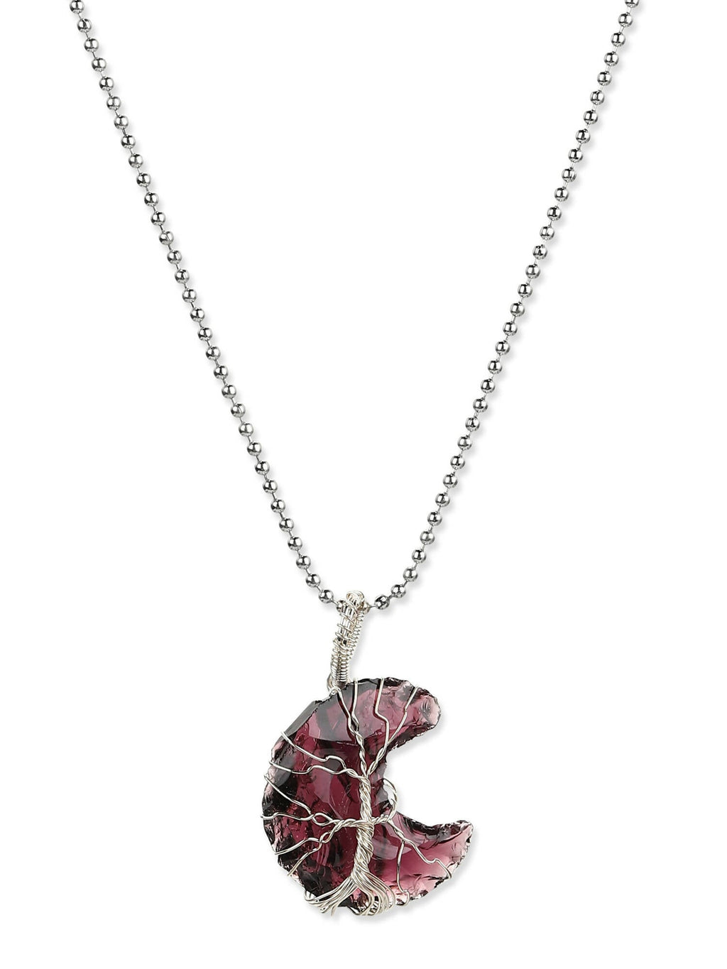 Women's Silver-Toned Purple Silver-Plated Handcrafted Chain - Ruby Raang