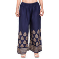 PAVONINE Navy Blue Color Golden Printed Rayon Fabric Sharara For Women & Girls